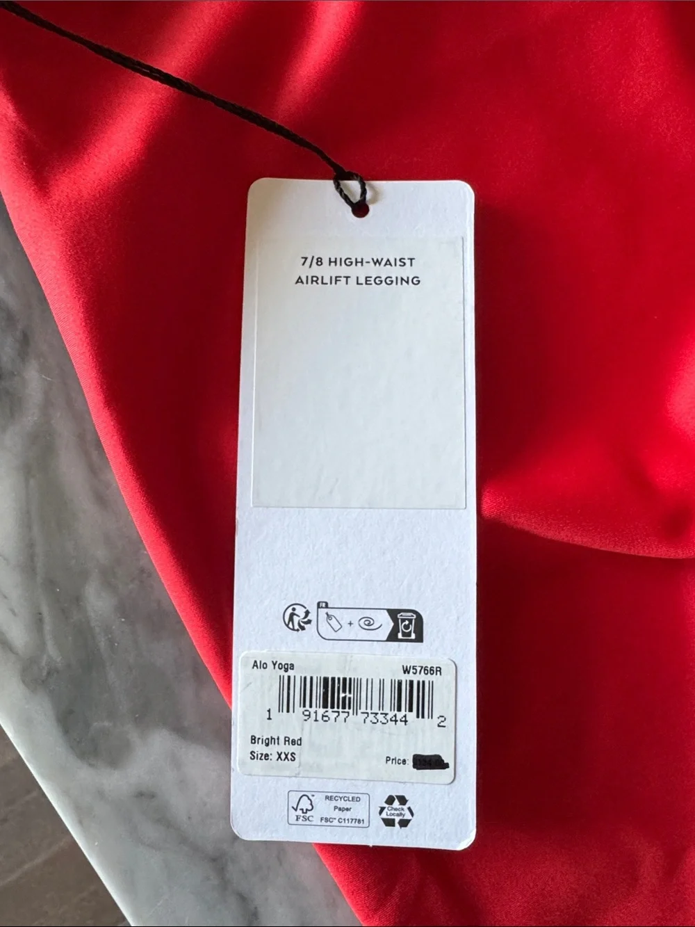 ALO Yoga Womens Red High-Rise Leggings
